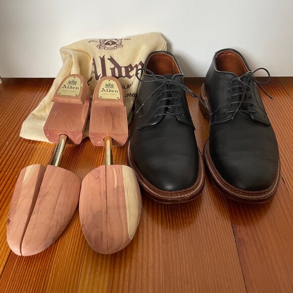 Alden Unlined Plain Toe Blucher Black Chromexcel Brown Sole Barrie Last Size 8 main image 6